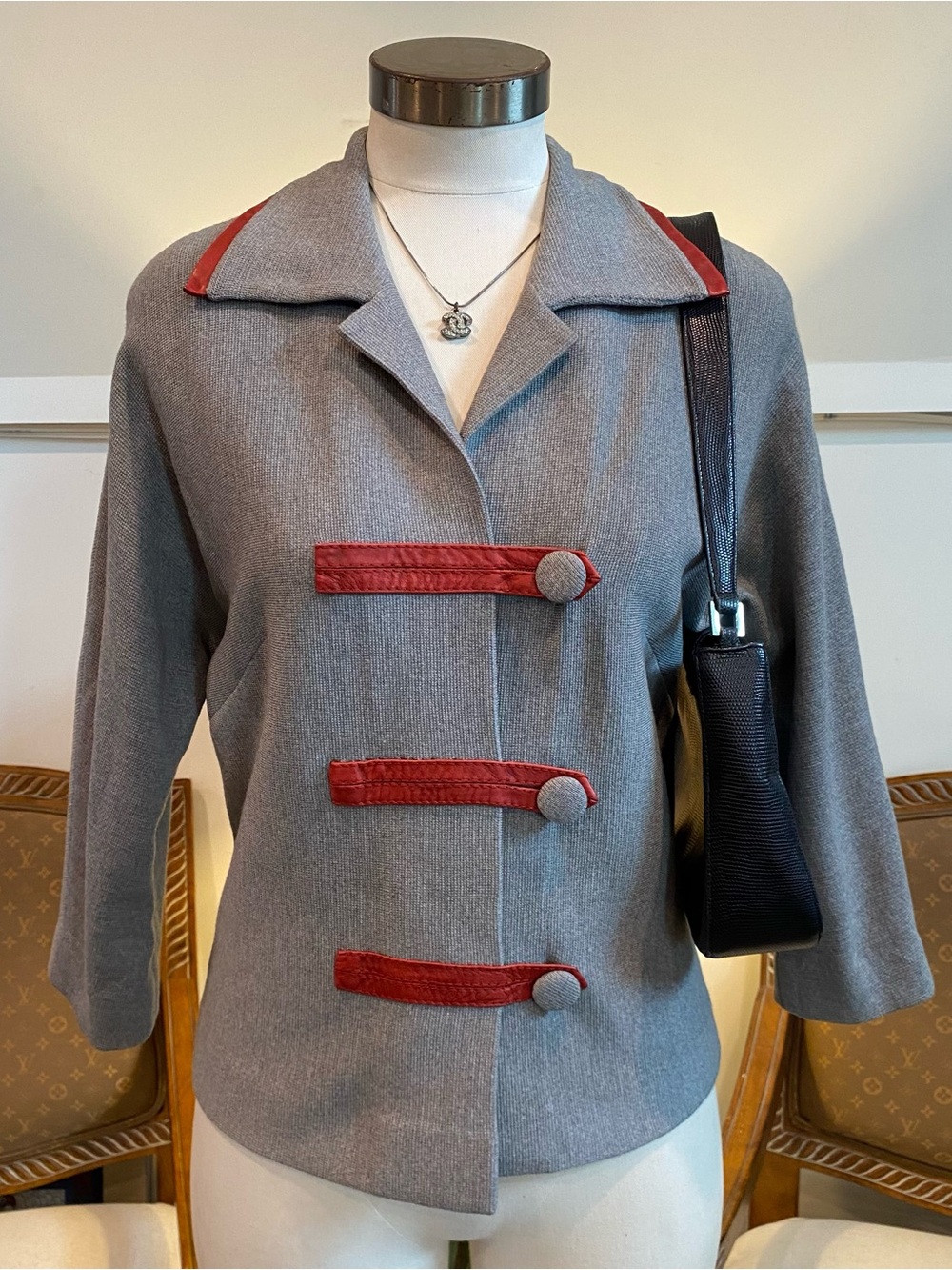 Vintage 19560s Gray Wool Blazer Jacket - Handmade in Italy